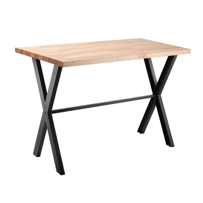 National Public Seating Collaborator Table, 30 x 72 x 42 Inches, Butcherblock Top