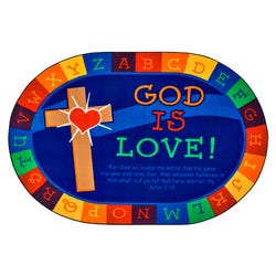 Carpets for Kids KID$Value PLUS God Is Love Learning Carpet, Oval 4002209