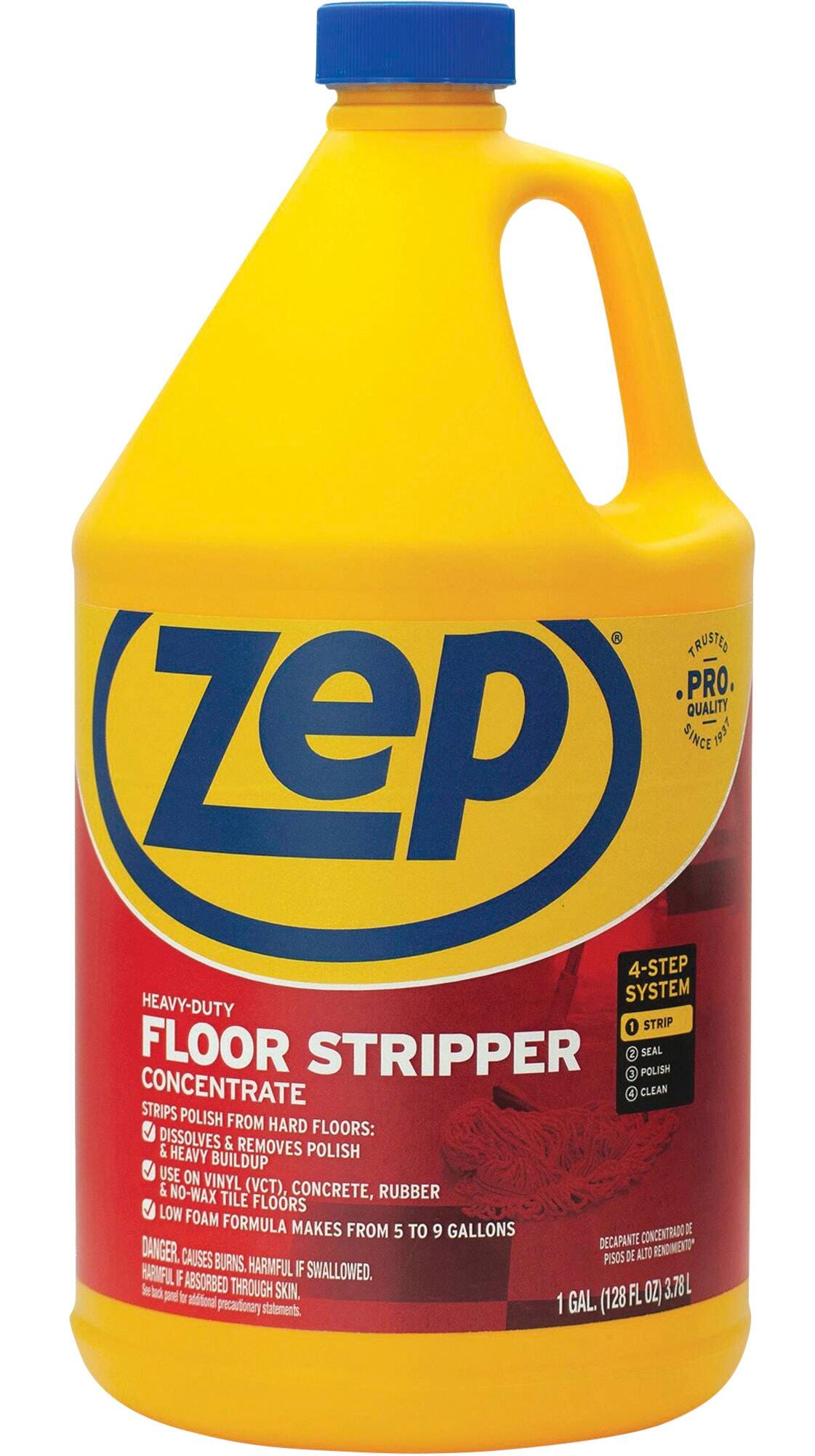 Zep Heavy-Duty Floor Stripper Concentrate, 128 Fluid Ounces, Blue, Item Number 2009837