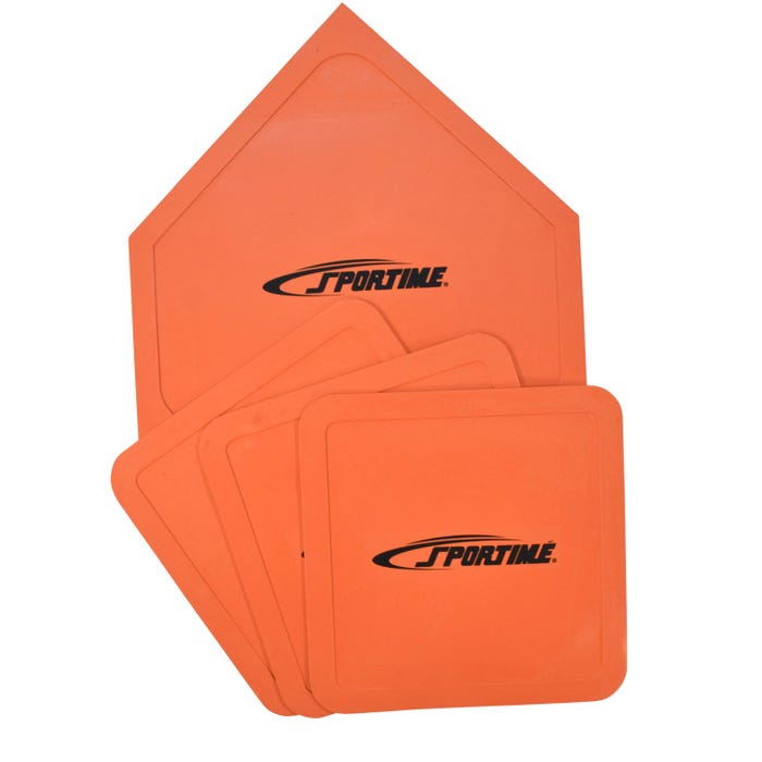 Sportime Throw-Down Bases and Home Plate, Orange, Set of 4
