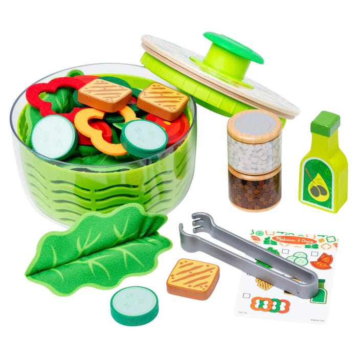Melissa & Doug Salad Spinner Play Set, 28 Pieces
