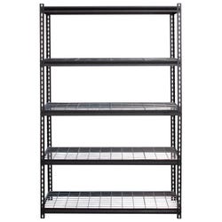 Lorell Wire Deck Shelving, Boltless, 2300 Pound Capacity, 48 x 18 x 72 Inches, Black