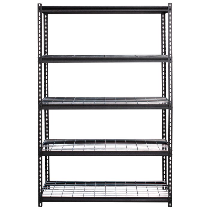 Lorell Wire Deck Shelving, Boltless, 2300 Pound Capacity, 48 x 18 x 72 Inches, Black
