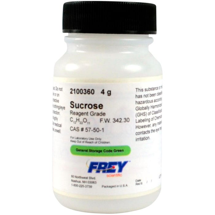 Frey Scientific Sucrose, Lab Grade, 4 Grams