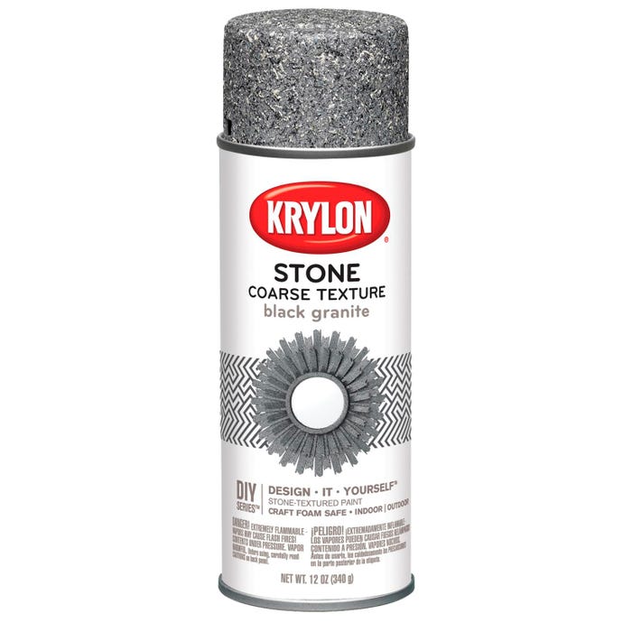 Krylon Make it Stone Spray Paint, 12 oz Aerosol Can, Black Granite