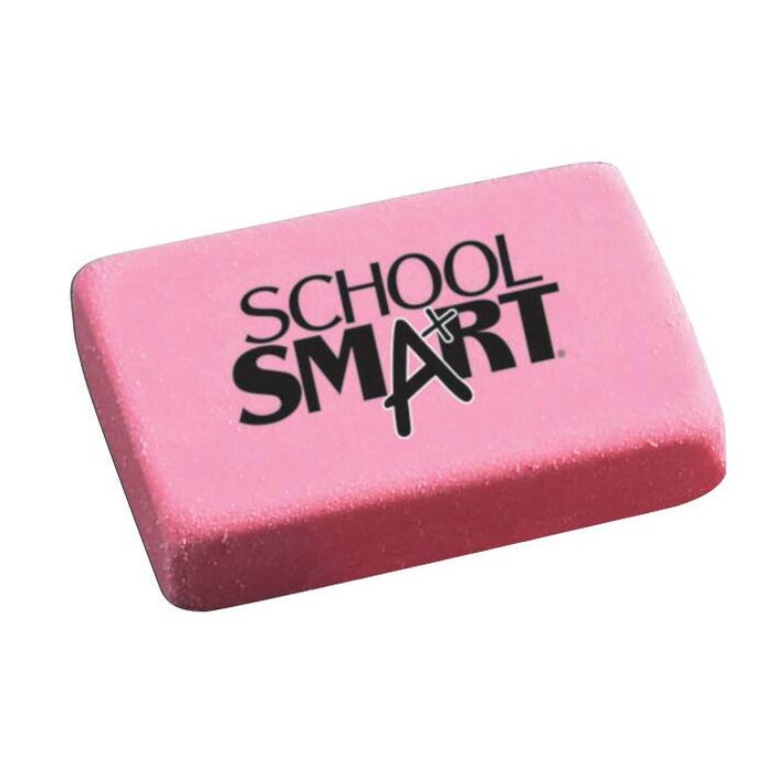 School Smart Block Erasers, Large, Pink, Pack of 40