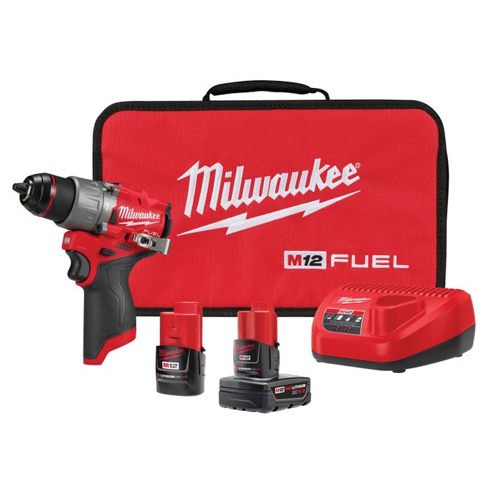 Milwaukee M12 Fuel Hammer Drill/Driver Kit, 1/2 in