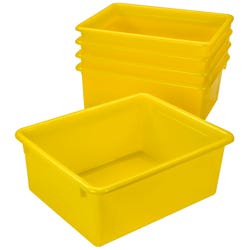 School Smart Deep Storage Bins, 10-3/4 x 13-3/8 x 5-1/4 Inches, Yellow, Pack of 5 2012825