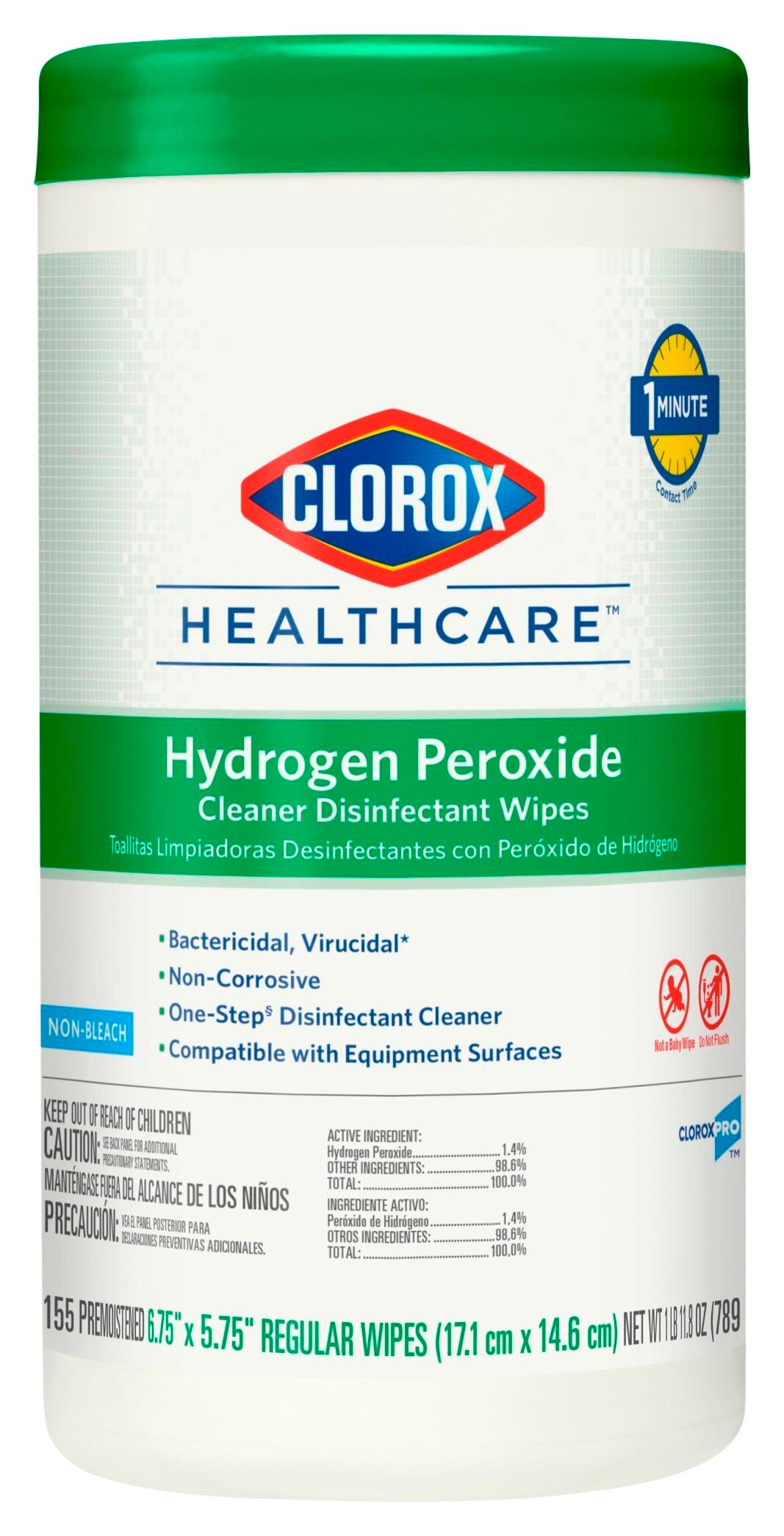 Image for Clorox Healthcare Disinfecting Wipes, Hydrogen Peroxide, Case of 6 from School Specialty