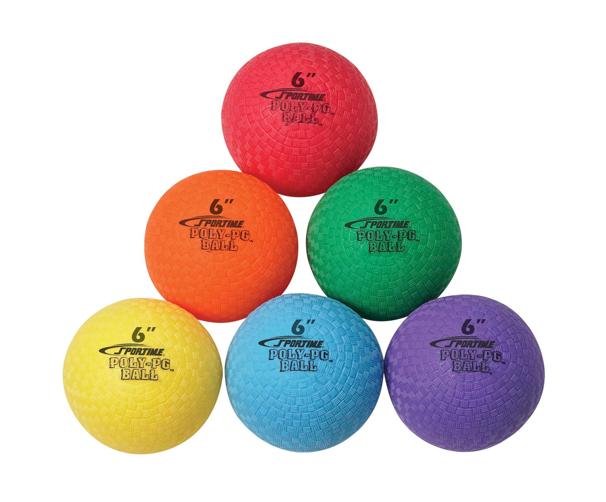 Sportime Poly PG Ball, 6 Inches, Set of 6, Assorted Colors, Item Number 2095334