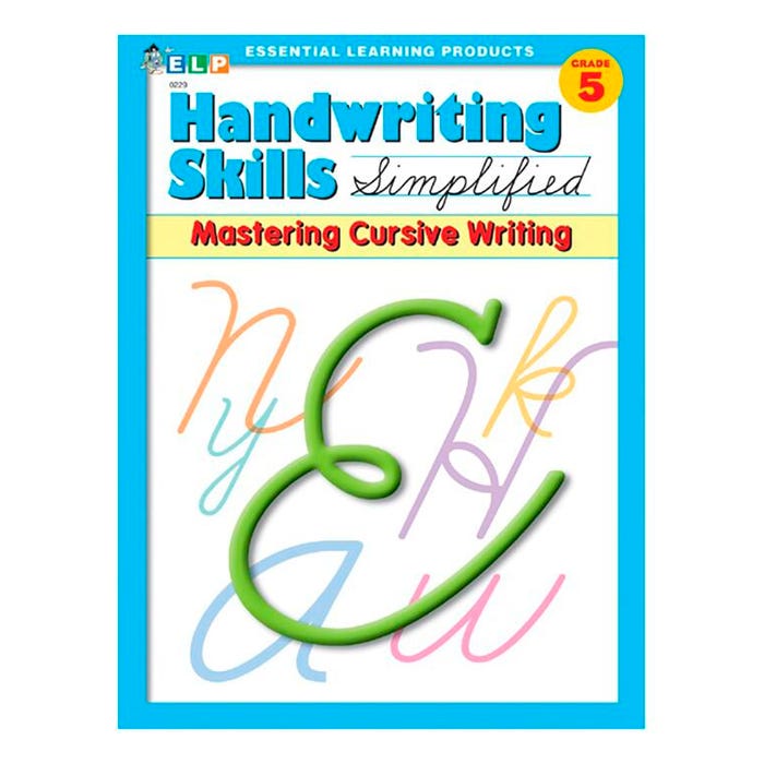 Essential Learning Products Mastering Cursive Writing Workbook, Grade 5