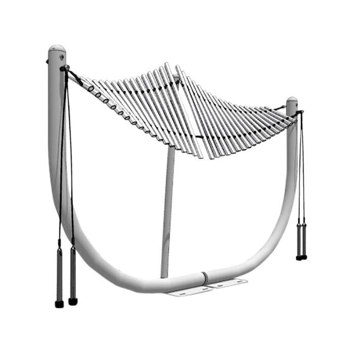 Freenotes Harmony Park Outdoor Instrument Manta-Ray Xylophone, In-Ground Mount, 38 x 26 x 26 Inches