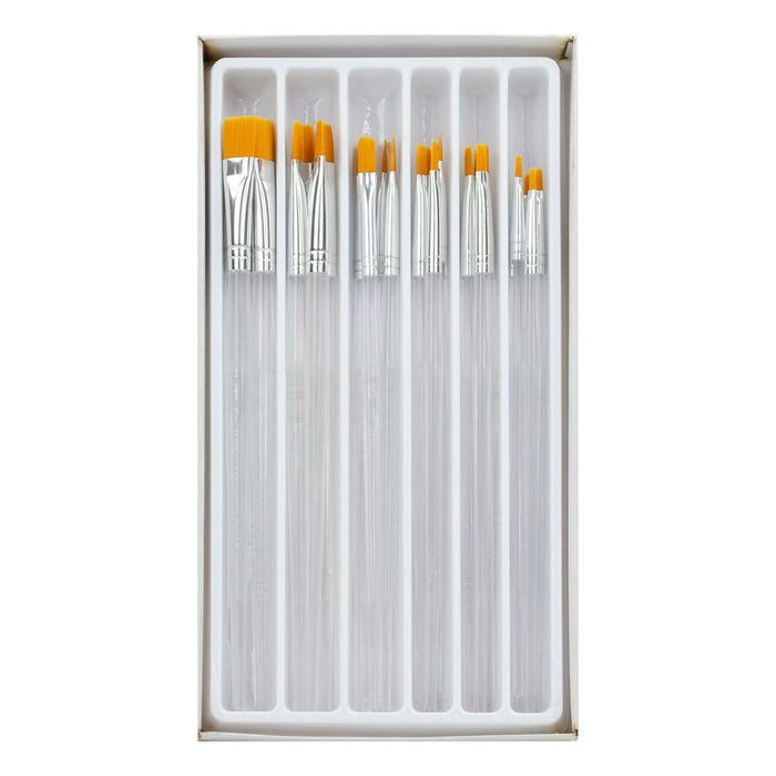 Royal & Langnickel Clear Choice Gold Taklon Brushes, Flat, Set of 24