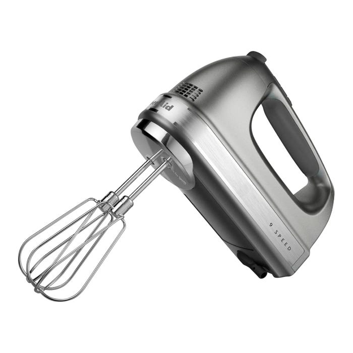 Kitchen Aid 9-Speed Hand Mixer with Turbo Beater II Accessories, Contour Silver