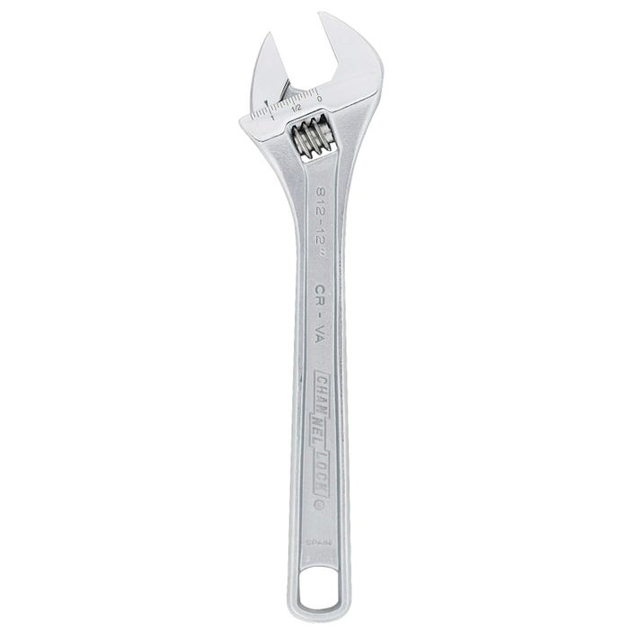 Channel Lock Adjustable Wrench, 10 in L X 1-3/16 in W, Chrome Vanadium Steel