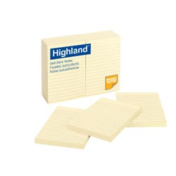 Highland™ Notes, 4 in x 6 in, Yellow, 12 Pads/Pack, Item Number 1327804