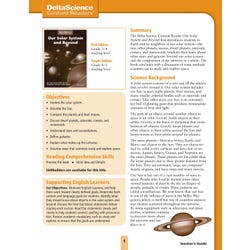 Delta Science Content Readers Our Solar System Red and Purple Teacher's Guide, Item Number 1278155