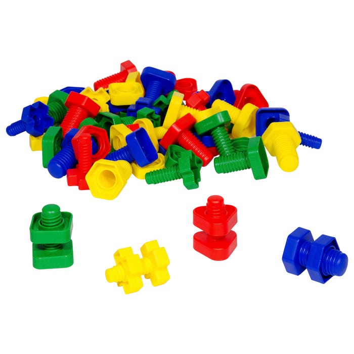 Childcraft Manipulatives Nuts and Bolts, Ages and Up, Set of 64