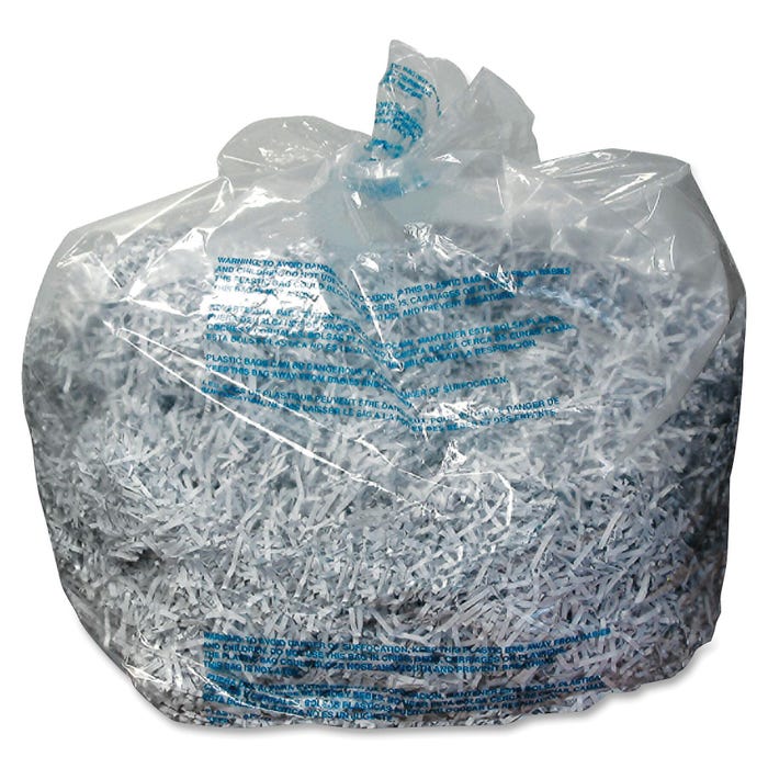 Swingline Shredder Bag, 19 gal, Plastic, Clear, for Use with Swingline DM12-13, DS22-13, Pack of 25
