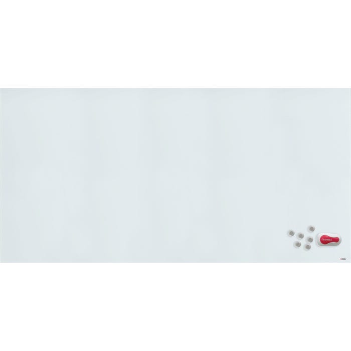 Lorell Magnetic Colored Glass Board - Dry-Erase Board, Glass, Magnetic, 96 x 48 Inches, White