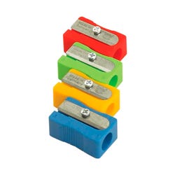 The Pencil Grip Inc Eisen Handheld Plastic Pencil Sharpeners, Assorted Colors, Pack of 25, Item Number 1439410