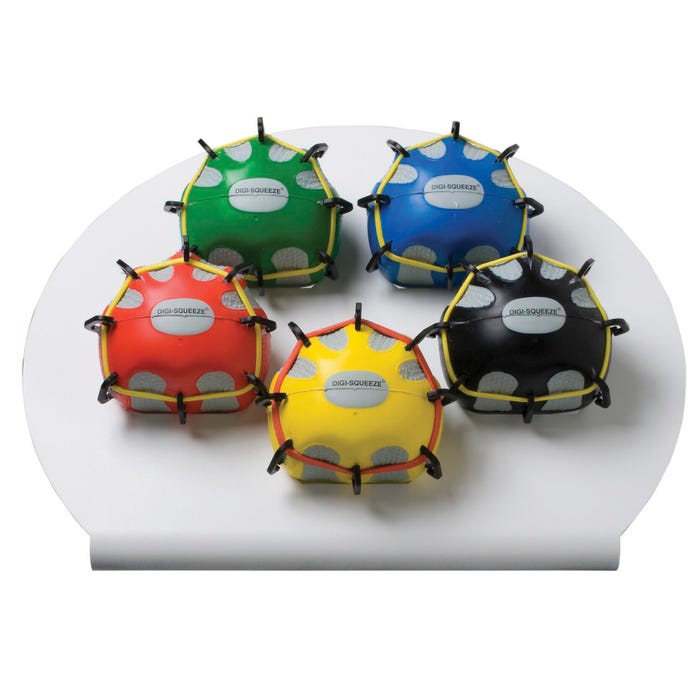 CanDo Digi-Extend n' Squeeze Exerciser Set with Stand, Medium, Set of 5