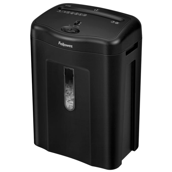 Fellowes Powershred 11C Light-Duty Cross-Cut Shredder, Black