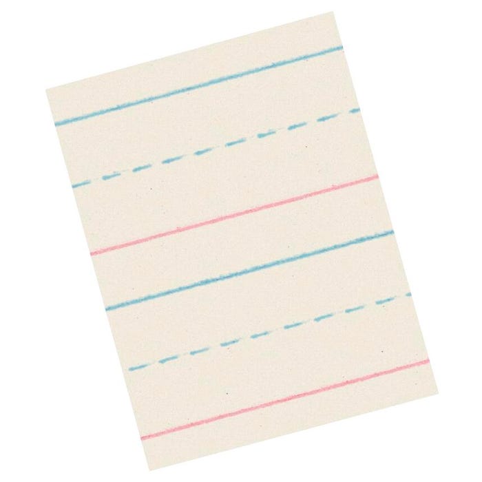 School Smart Red & Blue Storybook Paper, 5/8 Inch Ruled Long Way, 18 x 12 Inches, 250 Sheets