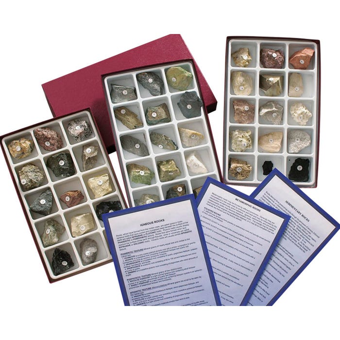 Frey Scientific Sedimentary, Metamorphic, and Igneous Rock Collection - Set of 45
