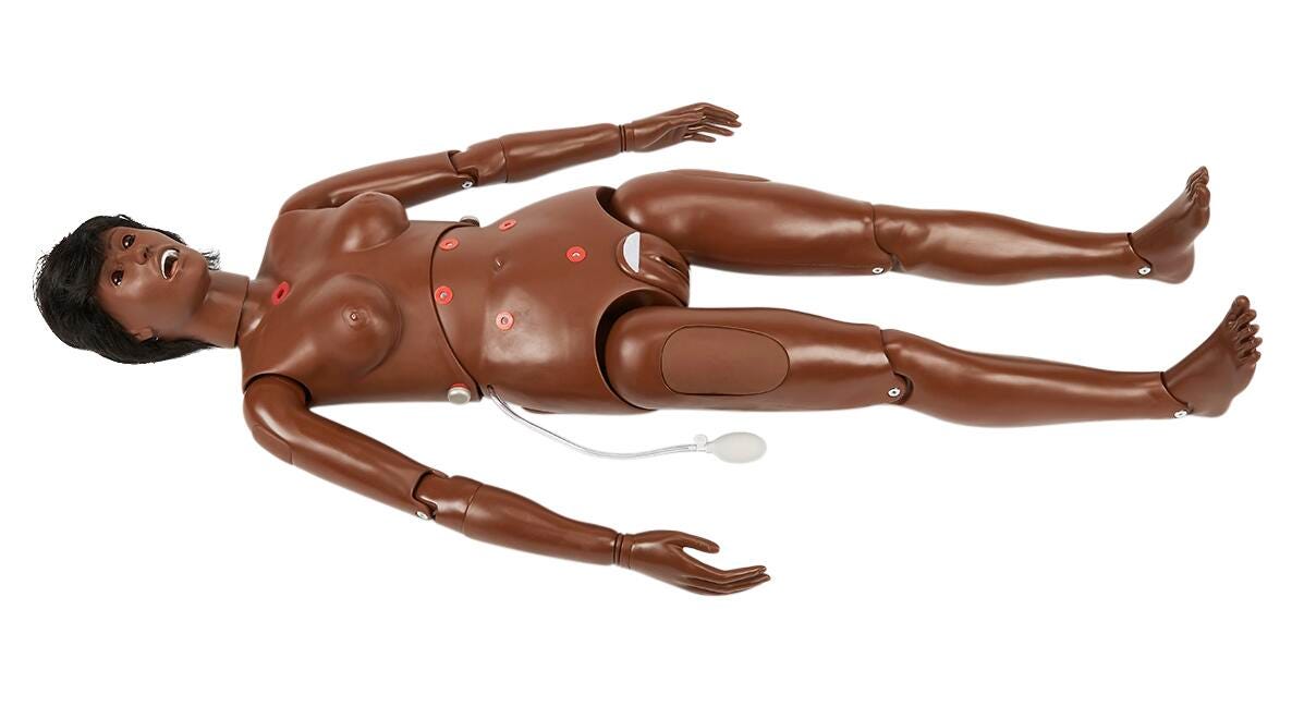 Image for Gaumard® Susie® Simon® Patient Care Simulator with Ostomy - Dark from School Specialty