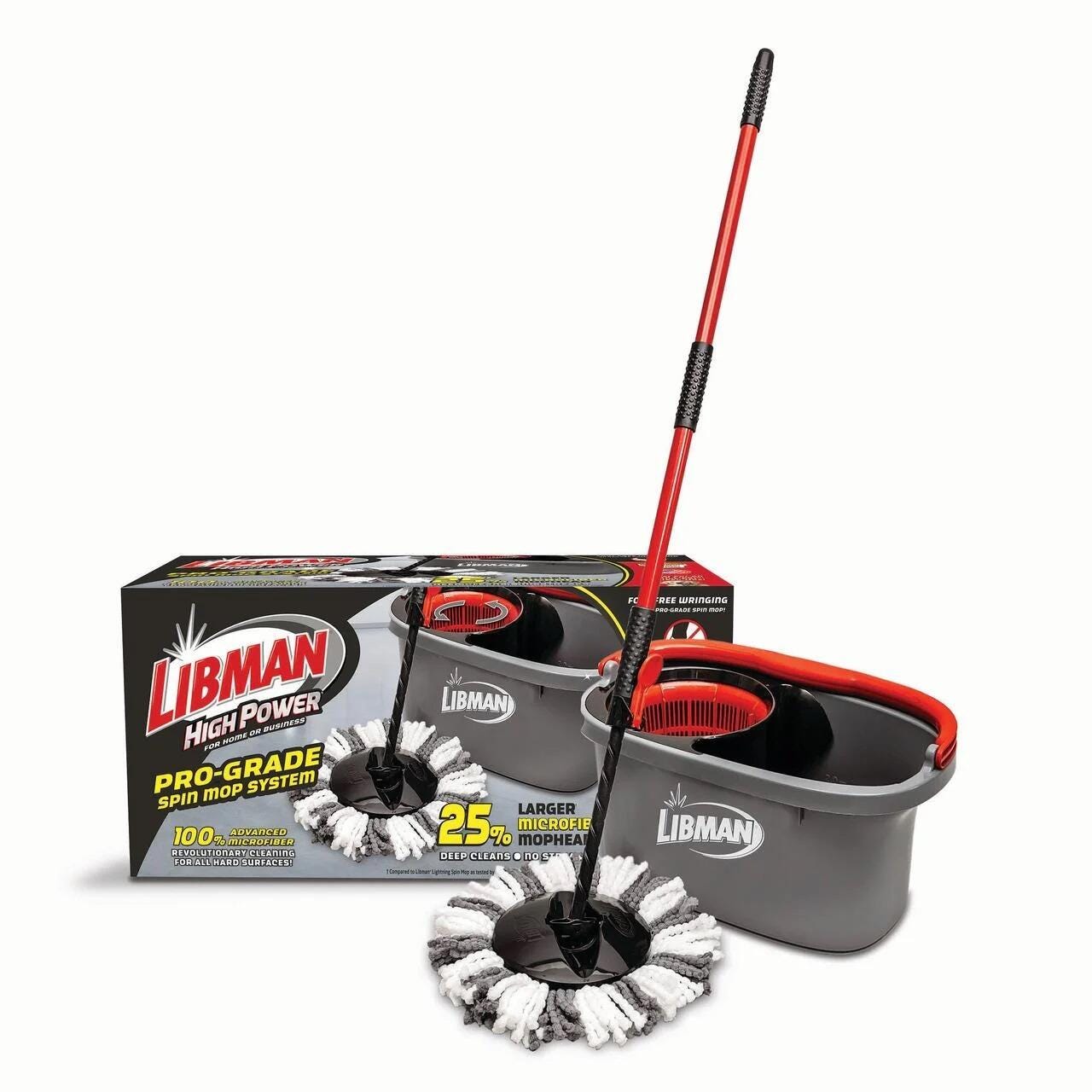 Libman High Power Pro-Grade Microfiber Spin Mop System 2162076