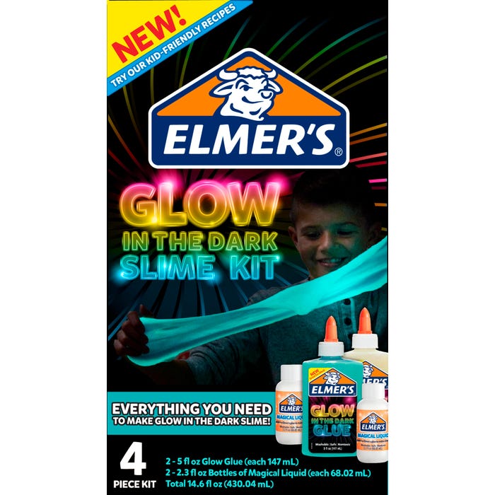 Elmer's Glow in the Dark Slime Kit, 4 Piece Set