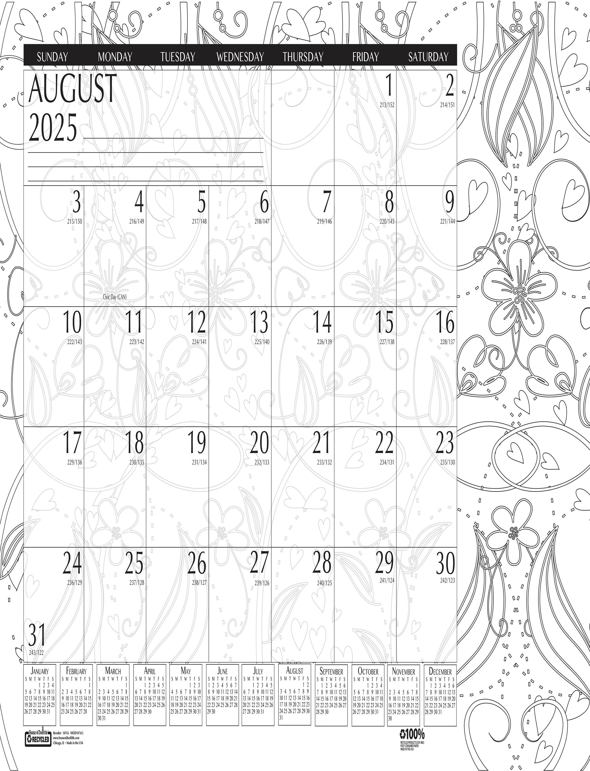 House of Doolittle, Recycled, Academic Doodle Desk Pad, August 2025-July 2026, 18-1/2 x 13 Inches 2150954