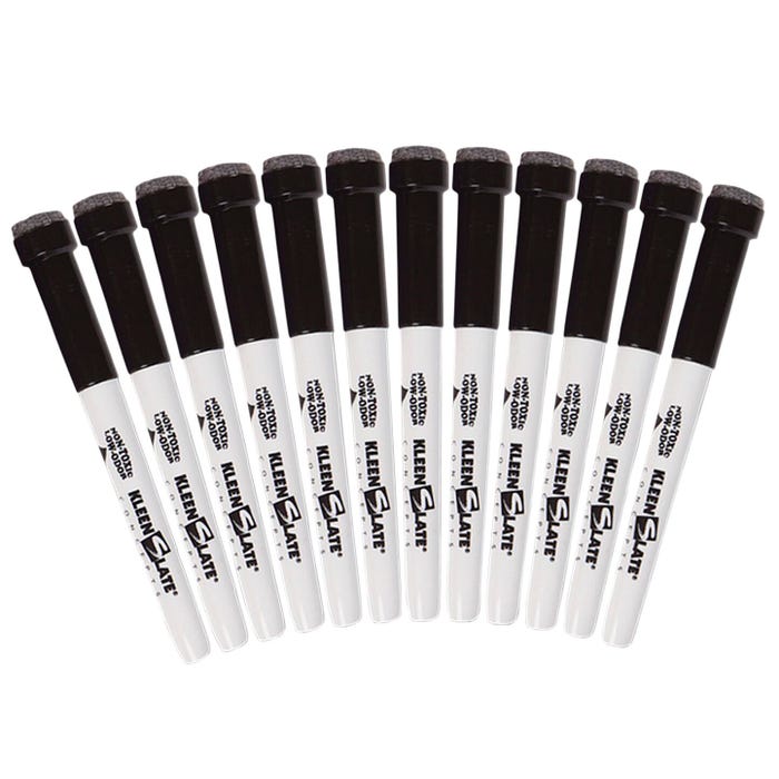 KleenSlate Small Dry Erase Whiteboard Markers with Eraser Caps