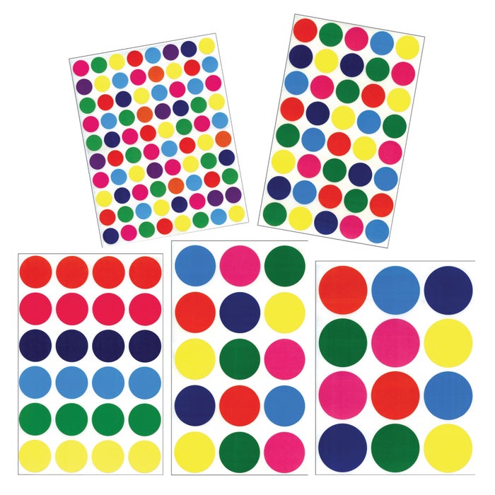 School Smart Assorted Circle Stickers, 60 Sheets, Pack of 2024