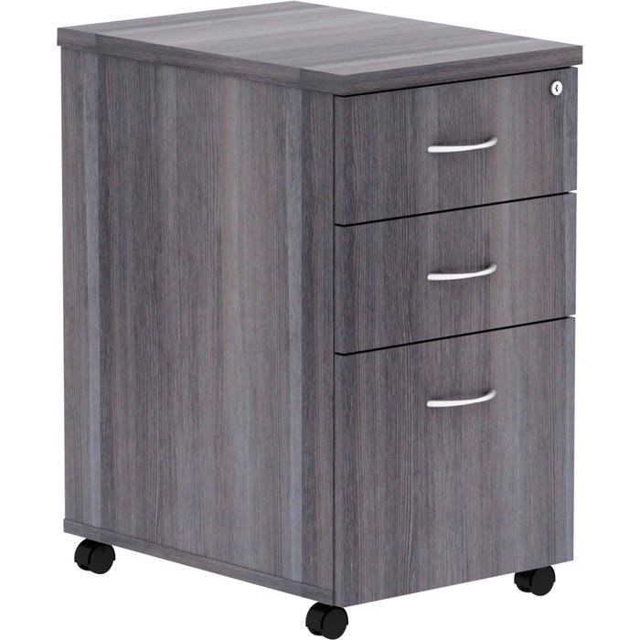 Classroom Select Laminate Mobile 3 Drawer Pedestal, 15-3/4 x 22 x 28-5/8 Inches, Weathered Charcoal