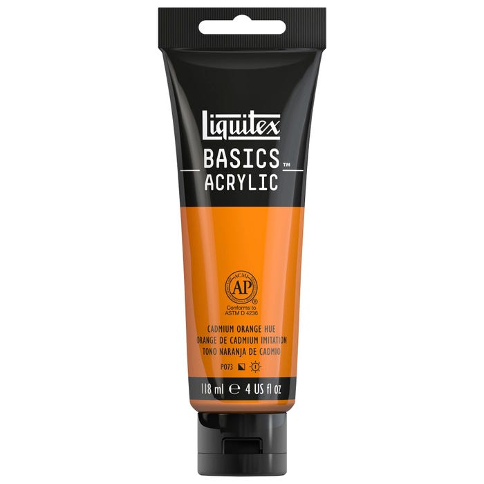 Liquitex BASICS Acrylic Paint, 4 Ounces, Cadmium Orange Hue