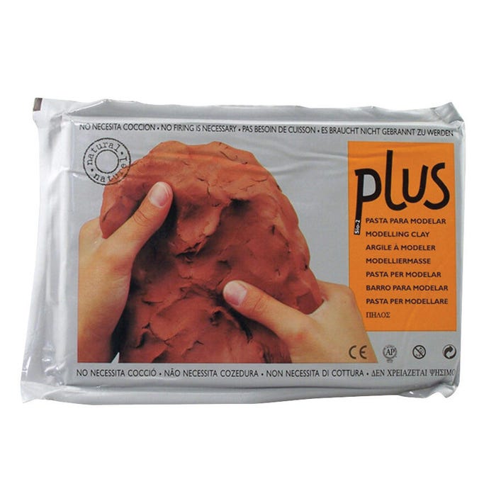 Plus Clay Air-Dry Non-Toxic Self-Hardening Natural Clay, Terra Cotta, 2.2 Pounds