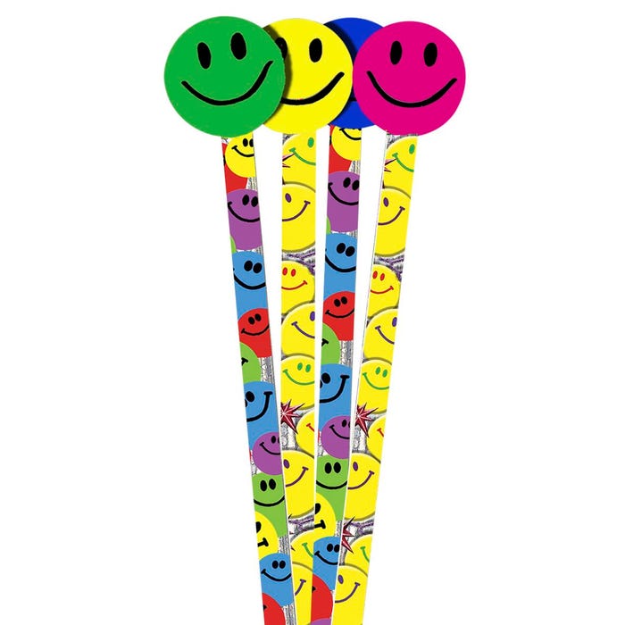 Musgrave Pencil Co. Smiley Face Pencils with Top Erasers, Set of 36