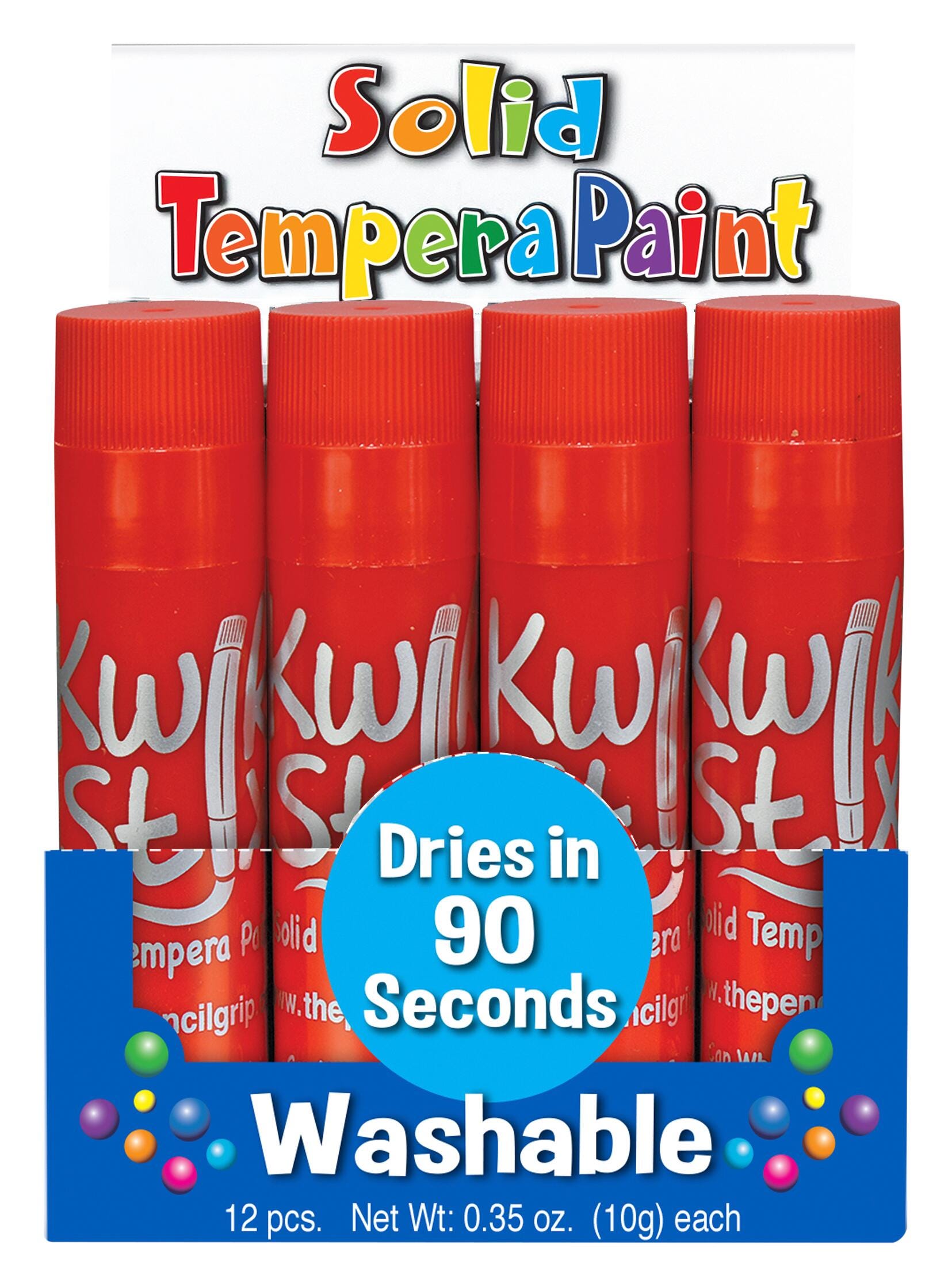 Kwik Stix Tempera Paint, Red, Set of 12