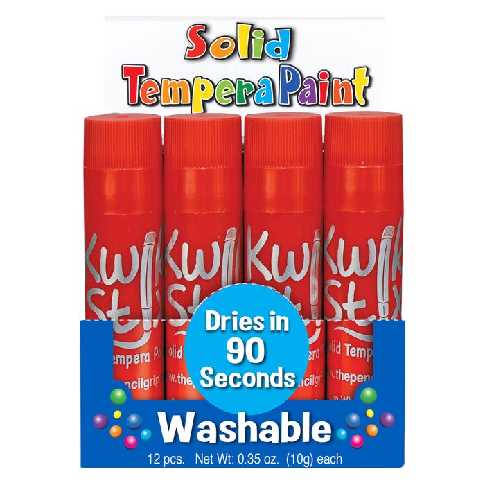 Kwik Stix Tempera Paint, Red, Set of 12