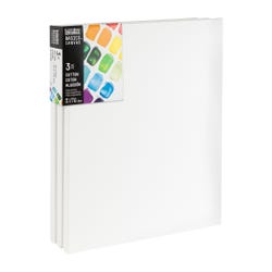 Liquitex BASICS Stretched Cotton Canvases, 16 x 20 Inches, Pack of 3, Item Number 2106865