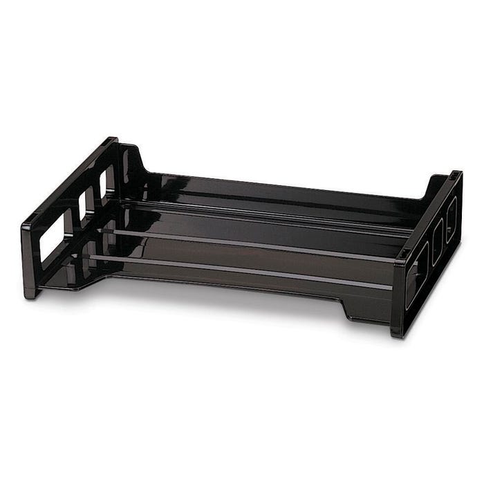 Officemate Letter Size Stackable Side Load Letter Desk Tray, Black