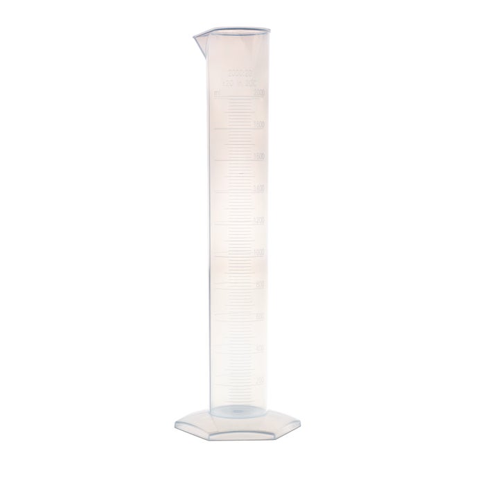 United Scientific Graduated Cylinders, Hex Base, Polypropylene, 2000 Milliliters, Pack of 2