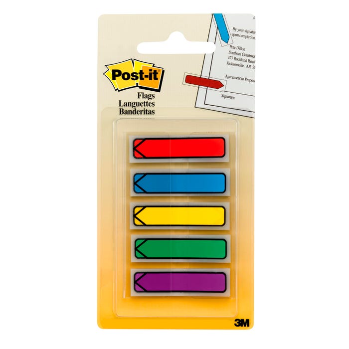 Post-it Arrow Flags, 1/2 x 1-7/10 Inches, Assorted Colors, Pack of 100