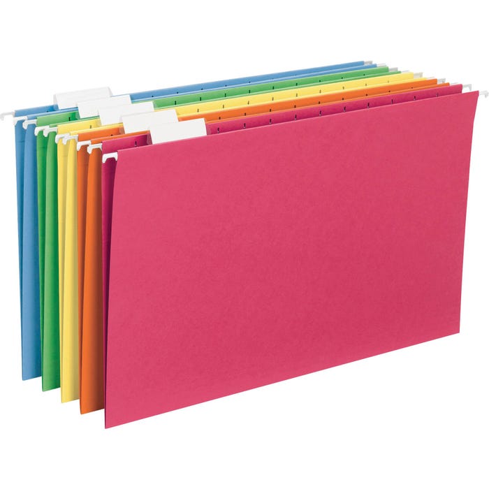 Smead Hanging File Folder, Legal Size, 1/5 Cut Tabs, Assorted Colors, Set of 25