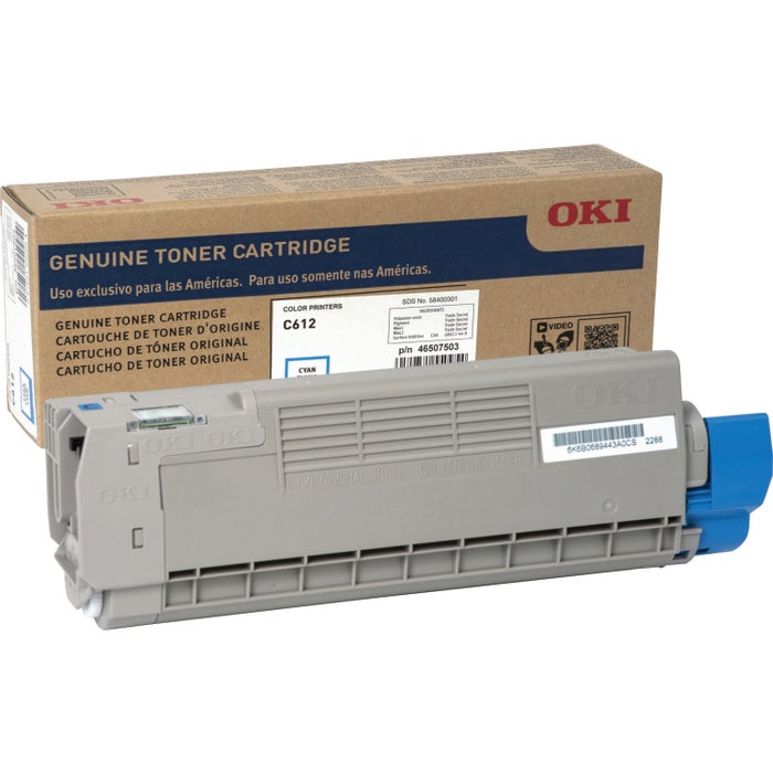 Okidata Ink Toner Cartridge, 46507503, Cyan