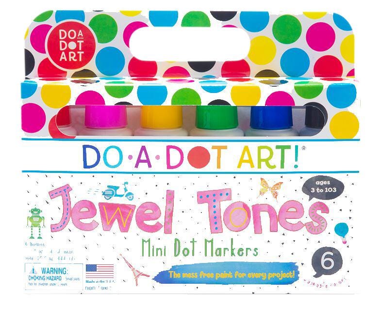 Image for Do-A-Dot Art Paint Washable Markers, Mini Dauber Tip, Assorted Jewel Tones, Set of 6 from School Specialty
