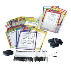 Top Loading Dry Erase Pocket Classroom Kit, Assorted Colors, Set of 90