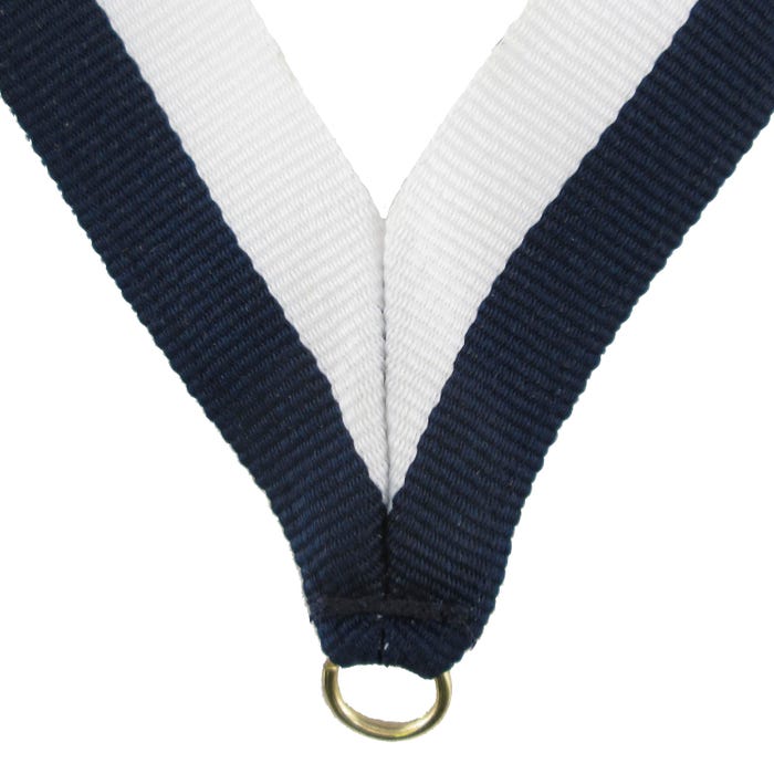 Neck Ribbon, 7/8 x 32 Inches, Navy/White